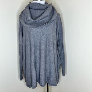 Dreamers by Debut Cowlneck Sweater M/L Gray Relaxed Ribbed Knit Drop Shoulder